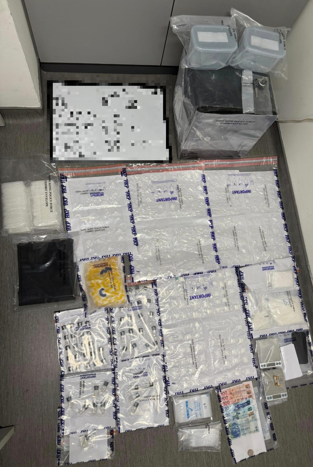 警方檢獲的毒品總值約96萬元。警方圖片 警方檢獲的毒品總值約96萬元。警方圖片