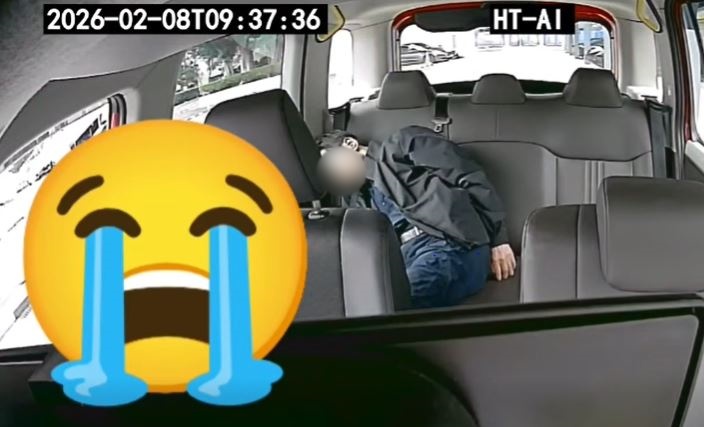 醉客一臉茫然，閉眼似睡覺。fb車cam L（香港群組）影片截圖