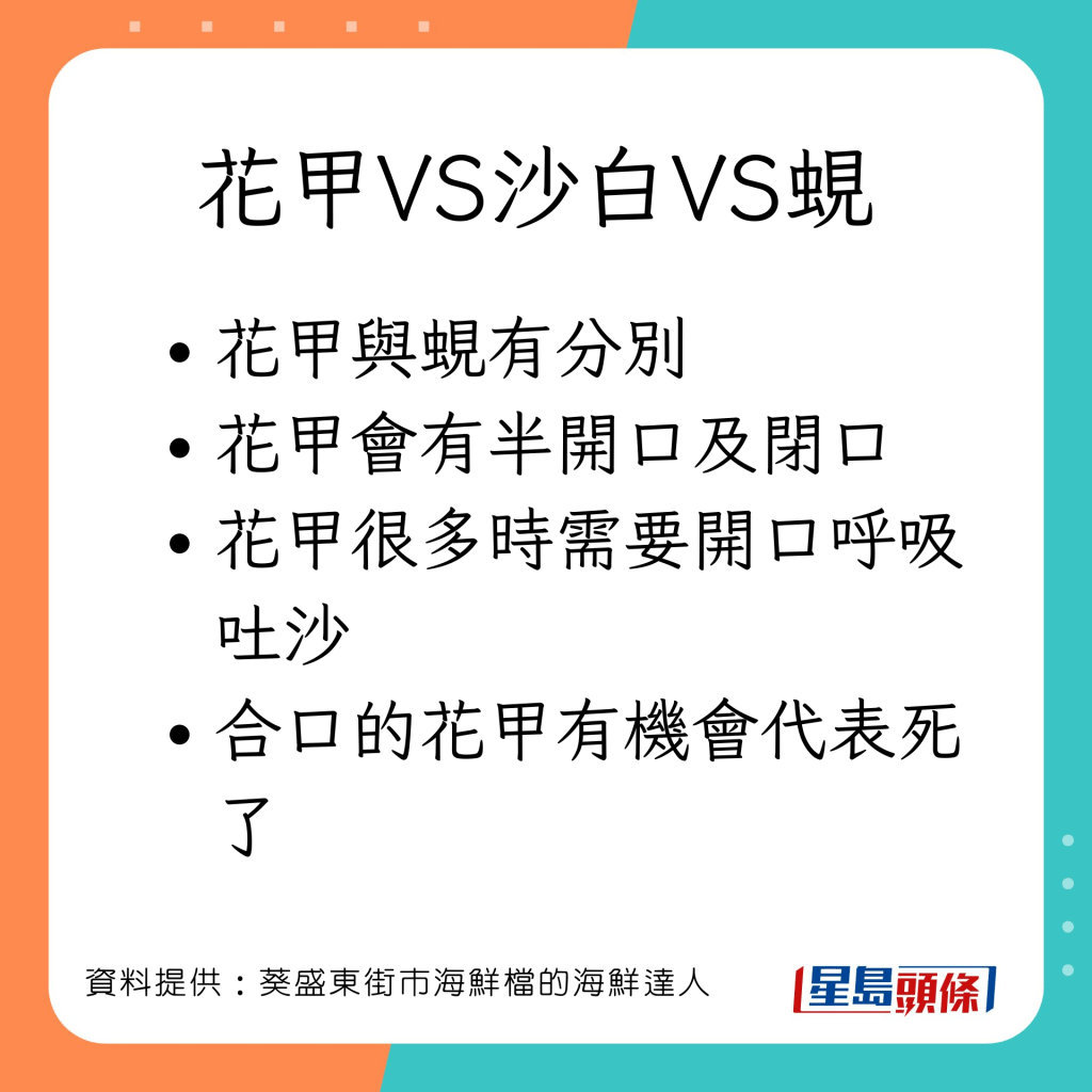 海鮮達人海鮮達人分享揀靚花甲、沙白及蜆的心得。