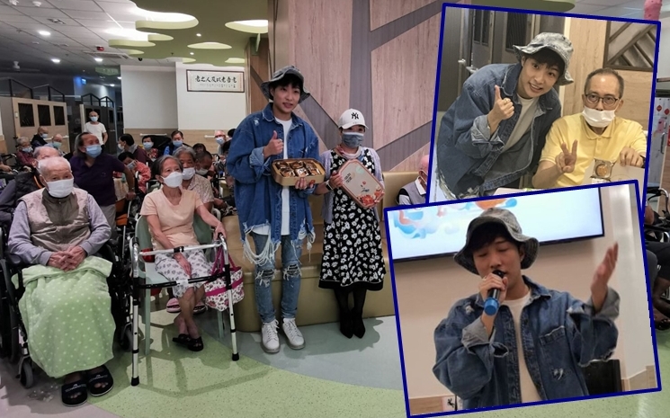 韓子亮到老人院派月餅。