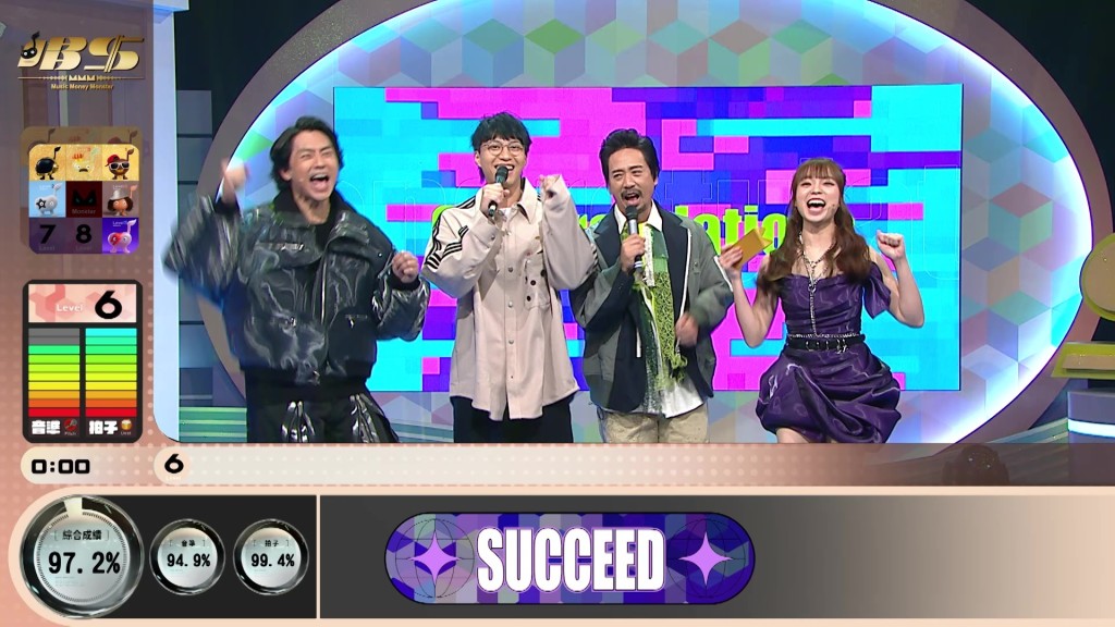 森美、Eric Kwok、李茵彤見證坤哥挑戰成功，非常興奮。