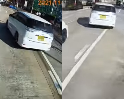 白色七人車當日連環亂cut多條行車線。