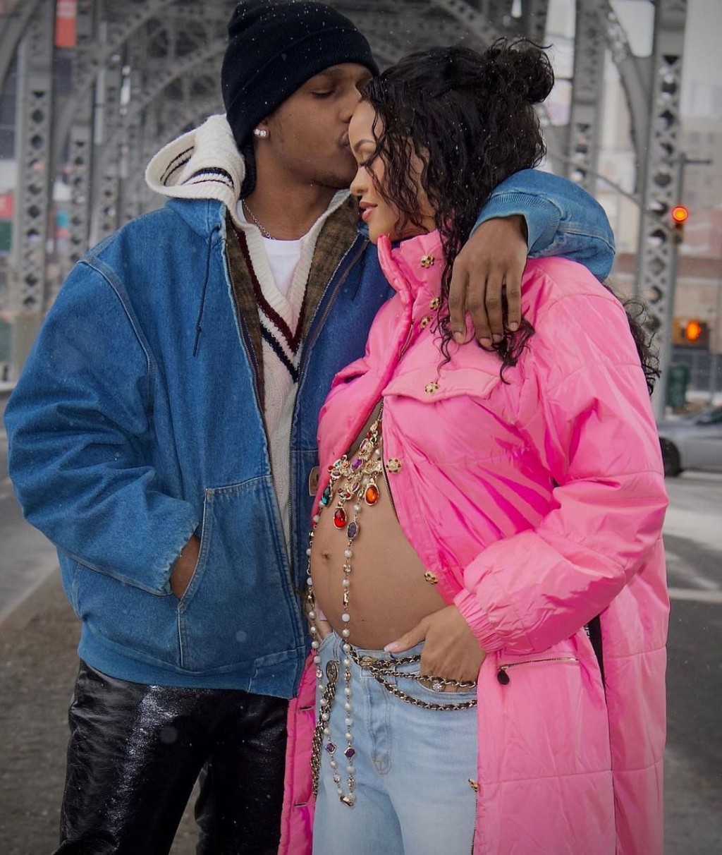 Rihanna與男友A$AP Rocky的BB就快出世。 Rihanna與男友A$AP Rocky的BB就快出世。