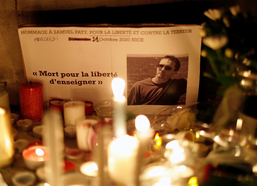 中學教師帕第被斬首案震驚了全法國。　路透社