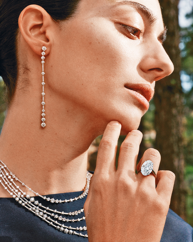 以天然鑽石原石及拋光鑽石設計的高級珠寶系列。