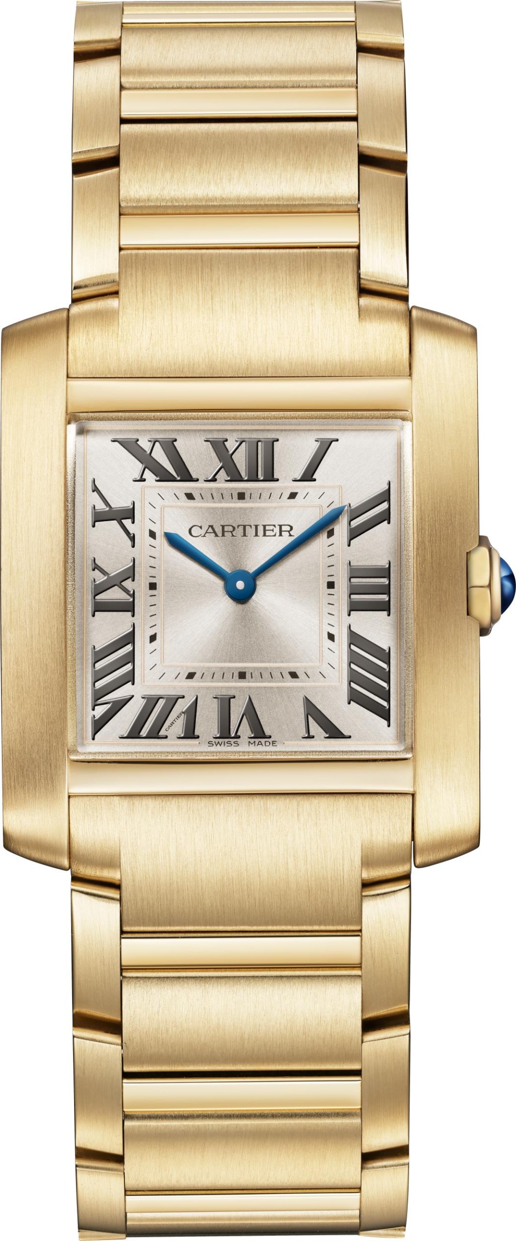 Cartier Tank Française Medium Model，32 x 27mm黃金表殼，石英機芯，售價$191,000。