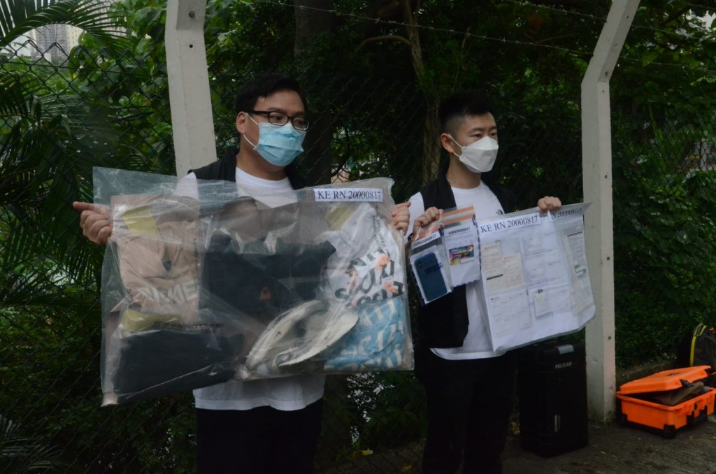 警方展示部分證物。 蔡楚輝攝