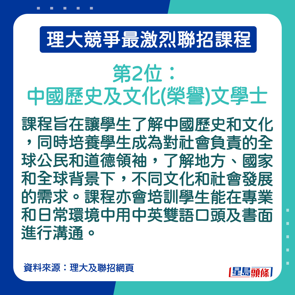 中國歷史及文化(榮譽)文學士 (JS3320)的課程簡介。