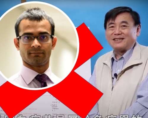 薛達(小圖)批評顧小培的說法毫無科學根據。Siddharth Sridhar FB