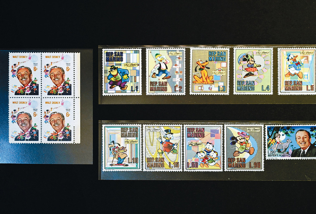 ■全球首套迪士尼邮票1968年在美国发行，以华特．迪士尼为主图。