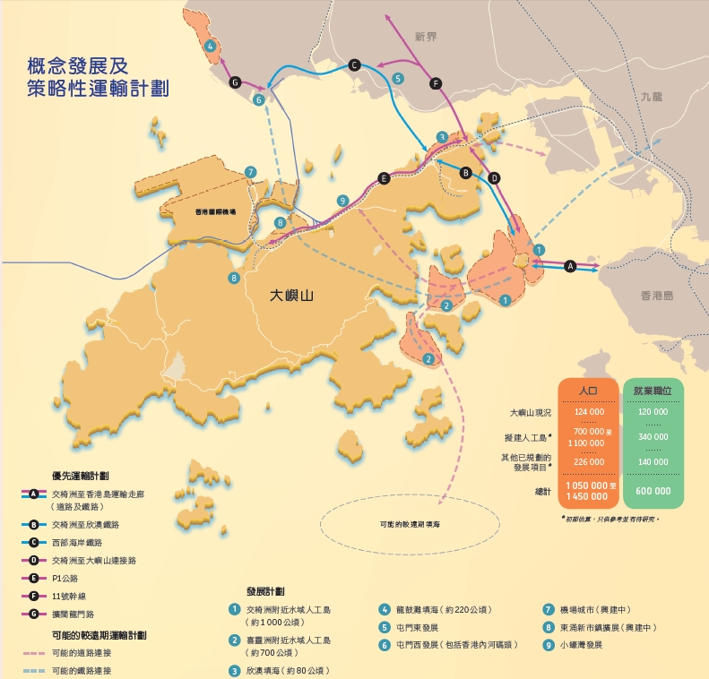 「明日大嶼願景」資料小冊子。政府圖片