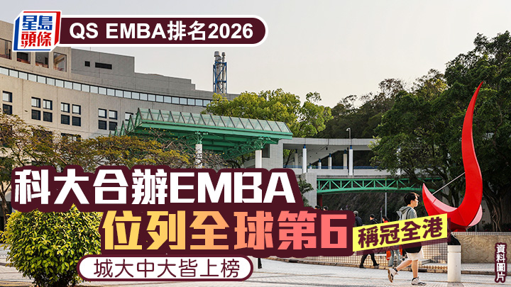 QS EMBA排名2026｜科大合辦EMBA位列全球第6 稱冠全港 城大中大皆上榜