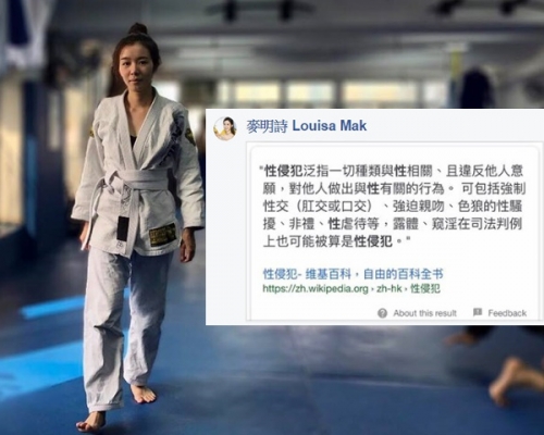 麦明引述维基百科,解释性侵定义。