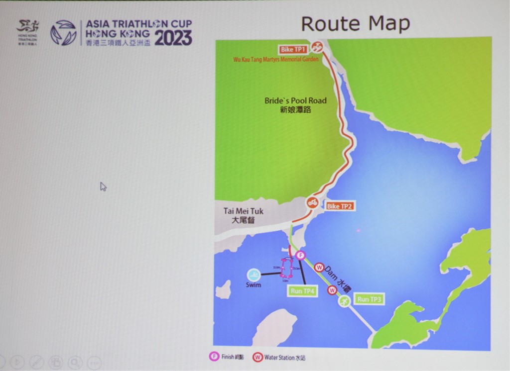 香港三项铁人亚洲杯比赛路线。陆永鸿摄