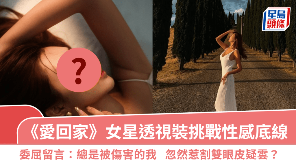 《愛回家》女星透視裝挑戰性感底線  委屈留言：總是被傷害的我  忽然惹割雙眼皮疑雲？