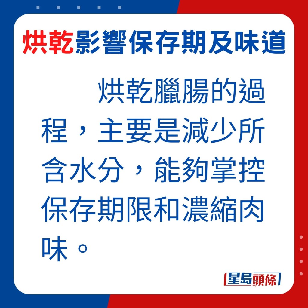 烘乾掌控臘腸保存期限和把肉味濃縮