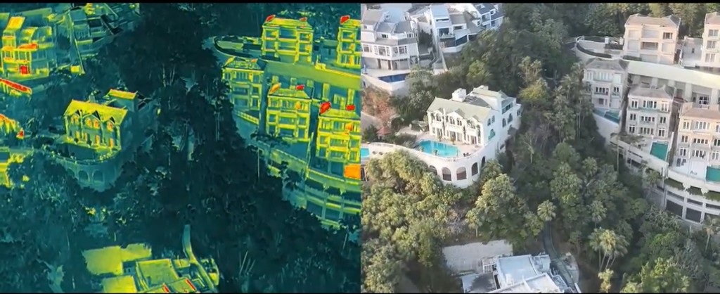 无人机配备热成像技术。