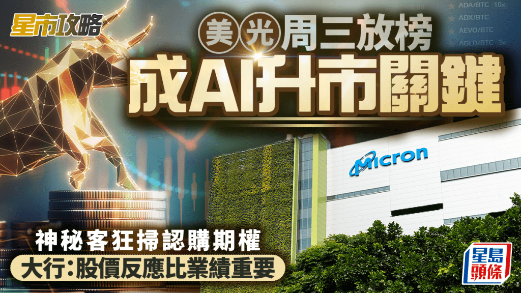 美光周三放榜成AI升市關鍵 神秘客狂掃認購期權 大行：股價反應比業績重要 | 星市攻略