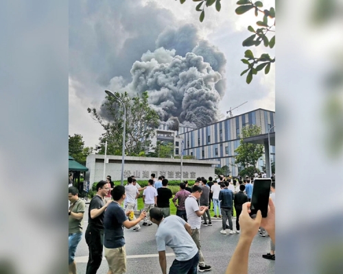 華為東莞地盤發生火警,現場發現3具物管員工遺體。網圖