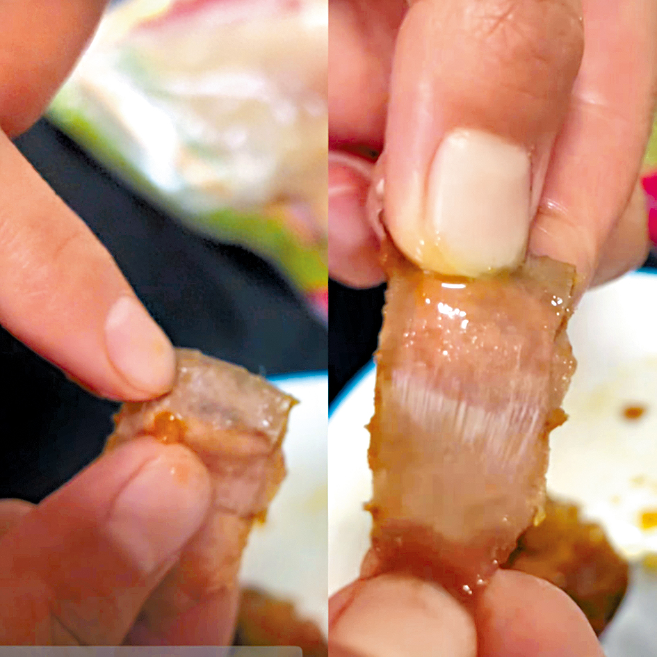 消費者發視頻展示異物。