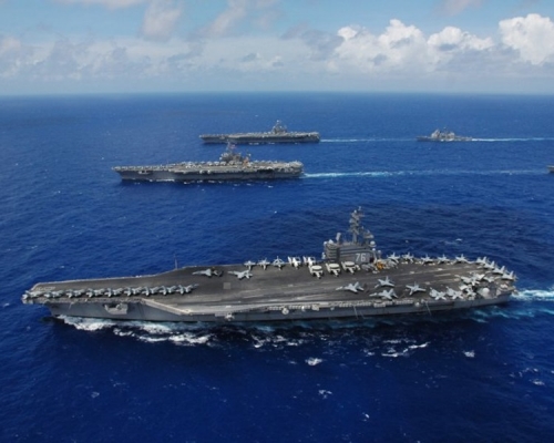 報道指，列根號已進入日本海。網圖