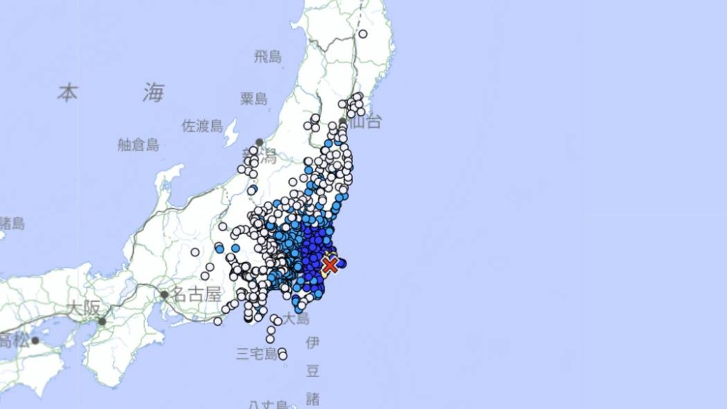 日本千叶县5.8级地震。日本气象厅