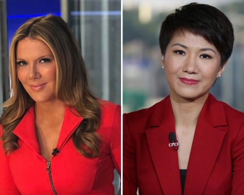 美国霍士商业频道女主播特丽里甘，通过twitter邀请央视女主播刘欣再上其节目就中美贸易磨擦对话。　FB图片