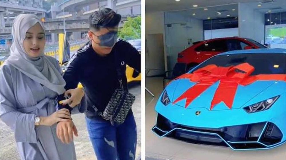 阿尤妮帶着老公入車行,送上一個大驚喜。互聯網圖片
