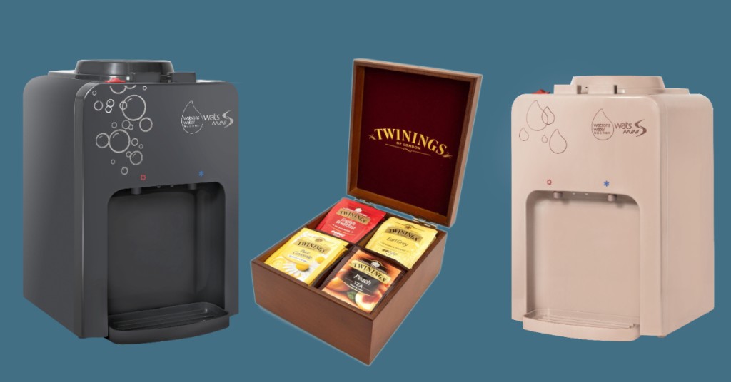 屈臣氏蒸餾水推出全新歐陸色系玫瑰霧粉及型格霧灰Wats-MiniS冷熱水機。