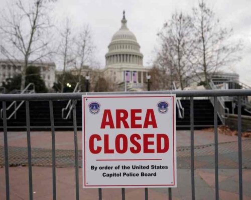 白宮及國會周邊範圍已封閉 。AP 