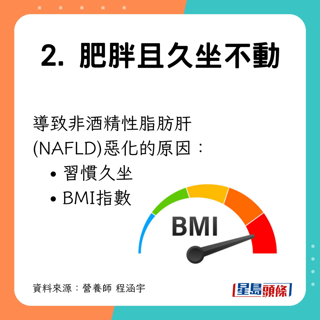 习惯久坐及BMI指数，导致非酒精性脂肪肝(NAFLD)恶化