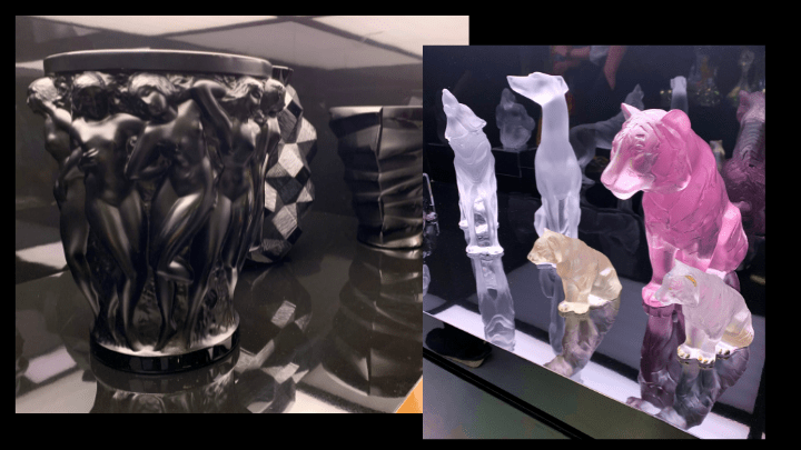 除了白色水晶作品，黑色水晶也是Lalique的名作，而動物造型擺設更會每年都有新設計推出。
