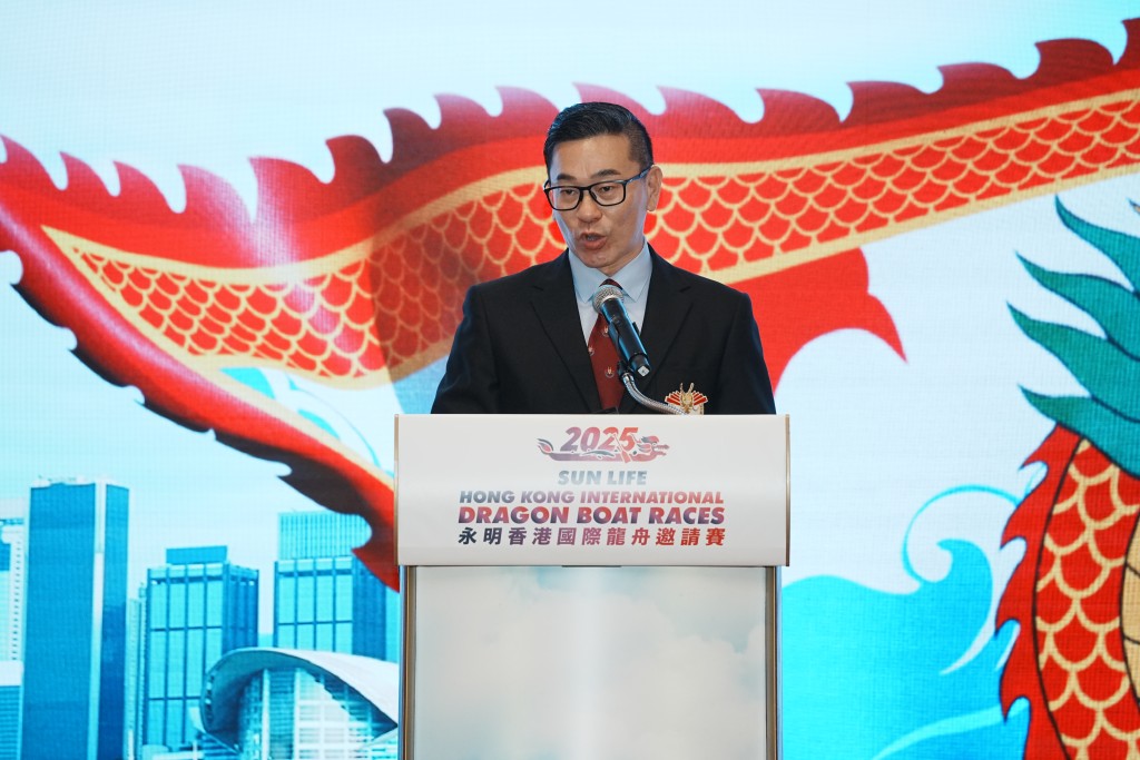 鍾志樂指,香港國際龍舟邀請賽歷史悠久,亦是全球最高專業水平的賽事之一。汪旭峰攝 鍾志樂指,香港國際龍舟邀請賽歷史悠久,亦是全球最高專業水平的賽事之一。汪旭峰攝