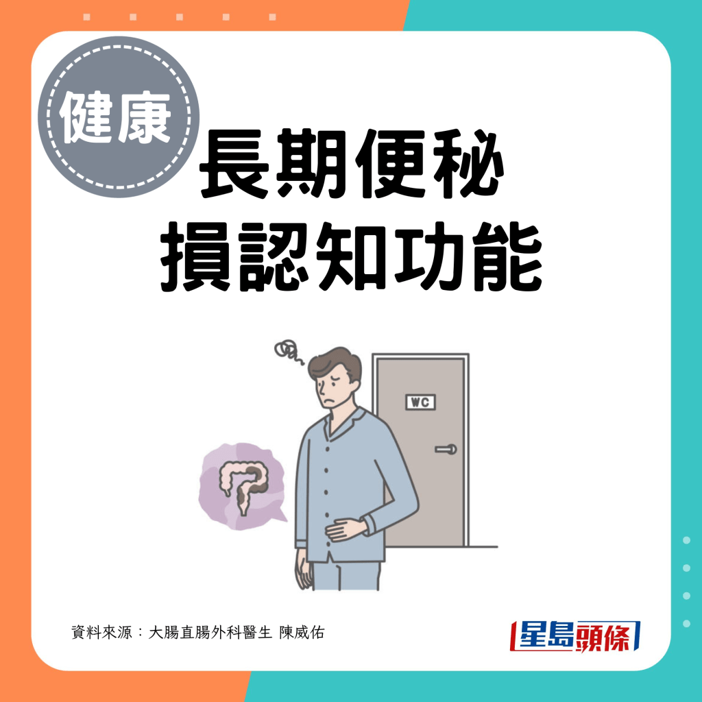 長期便秘 損認知功能