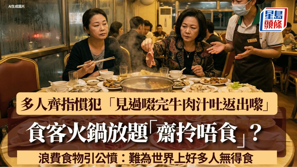 網民目擊2食客$120火鍋放題「齋拎唔食」引公憤！多人齊指慣犯：見過啜完牛肉汁吐返出嚟