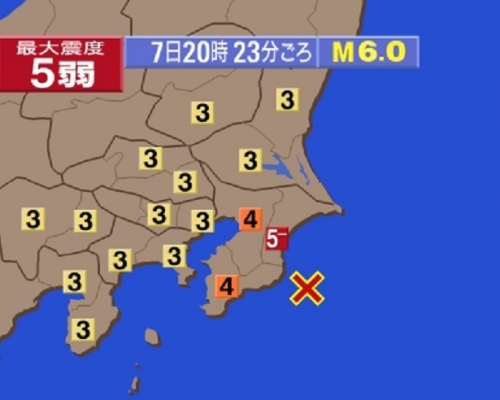 日本千葉縣黎克特制6級地震 。網上圖片