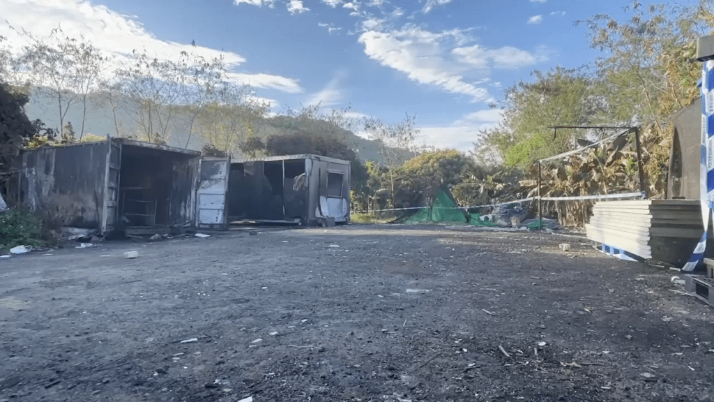 大埔有懷疑非法油站爆炸。消防處圖片 大埔有懷疑非法油站爆炸。消防處圖片