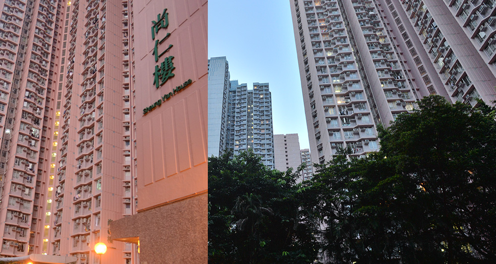 尚德邨尚仁樓有指示牌被人縱火。(資料圖片)