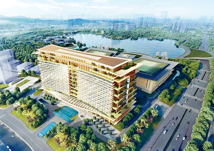 香蜜湖國際會議中心落成模擬圖。