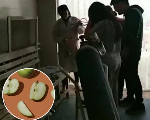 8個月大男嬰被餵食蘋果鲠喉窒息亡，家長醫院跪地痛哭。 