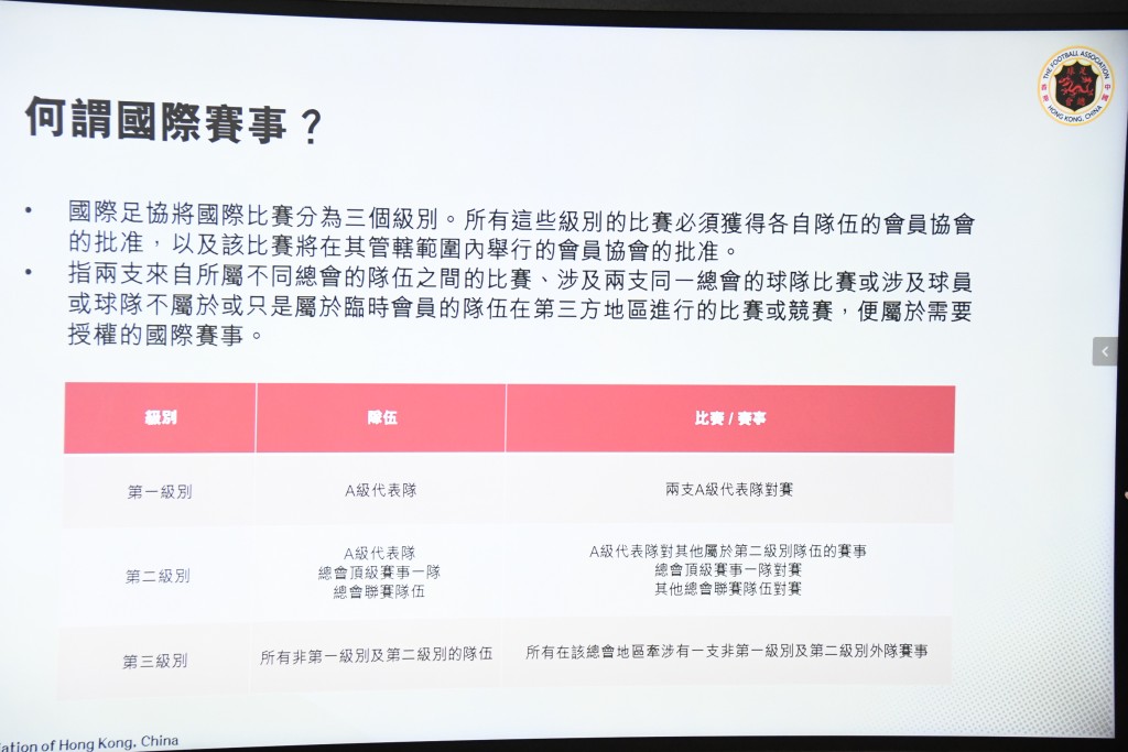 足總開記者會，介紹不同比賽。 