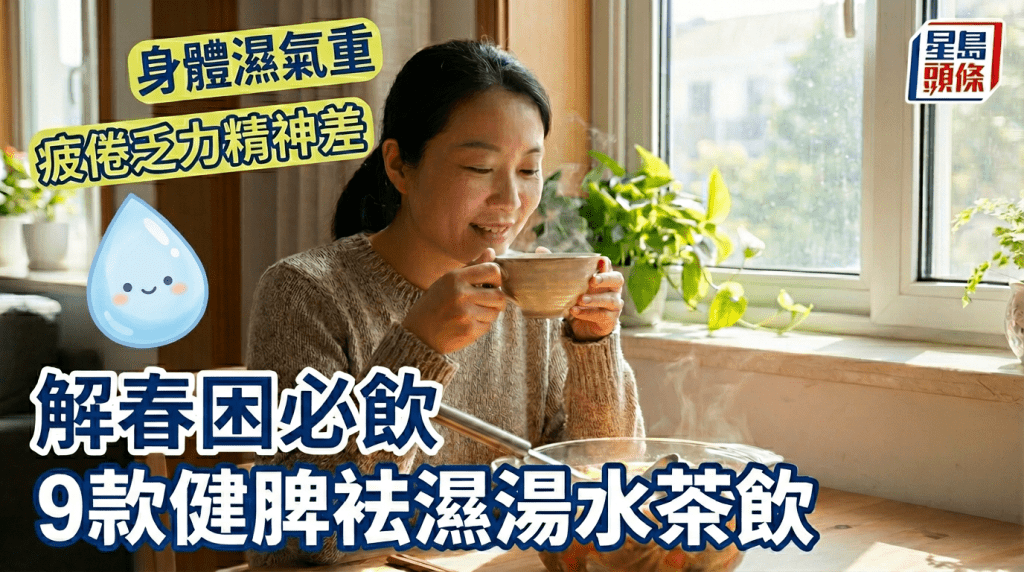 春天袪濕湯水合集｜身體濕氣重疲倦乏力精神差 中醫推介9款湯水茶飲 健脾化濕解春困