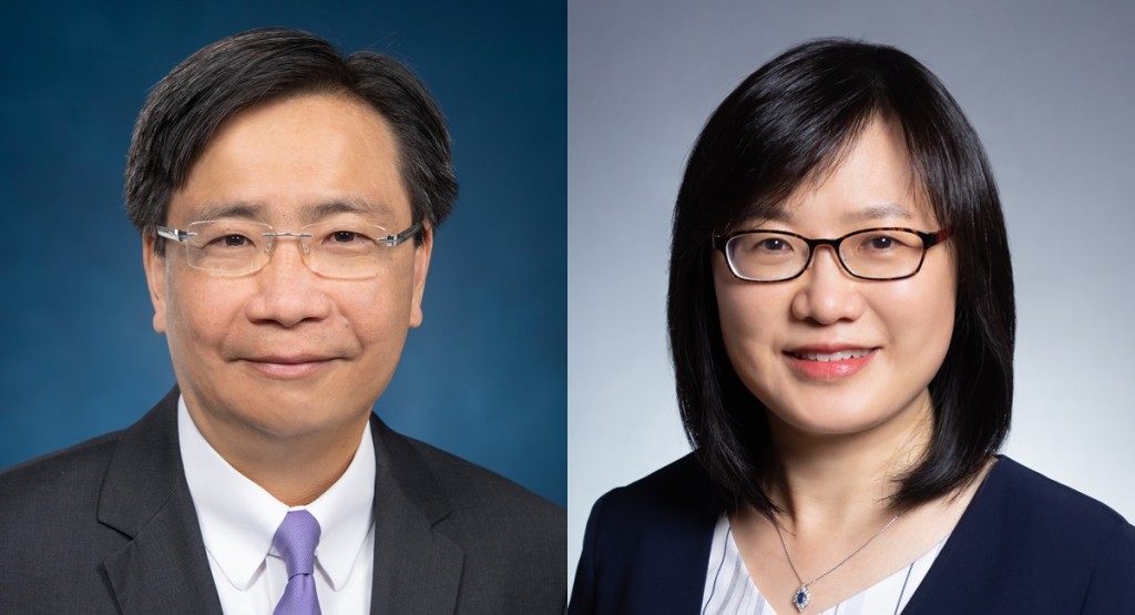 政府宣布高層人事任命,李國彬(左)將接替潘婷婷(右)出任命創新科技署署長。政府新聞處圖片