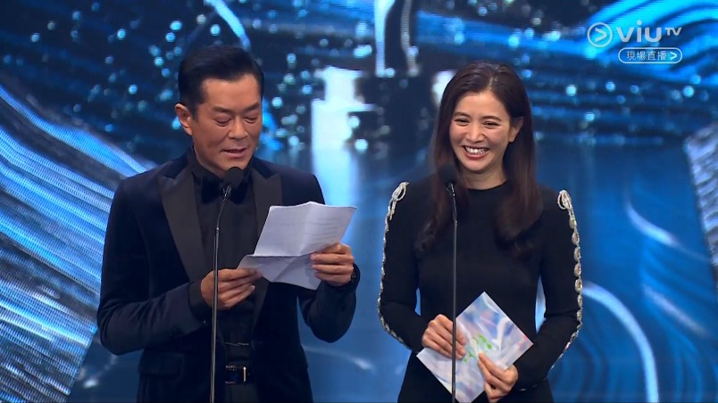 古天乐与袁咏仪颁发最佳男主角。