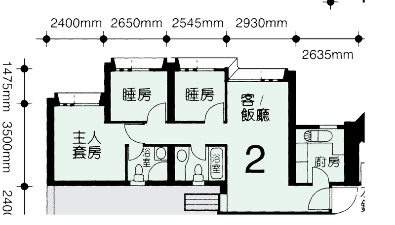 「康和一型」居屋的三房開則。 「康和一型」居屋的三房開則。