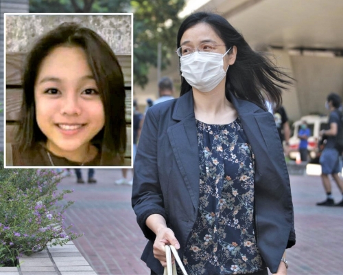 證人黃燕麗出席陳彥霖(小圖)死因研訊。