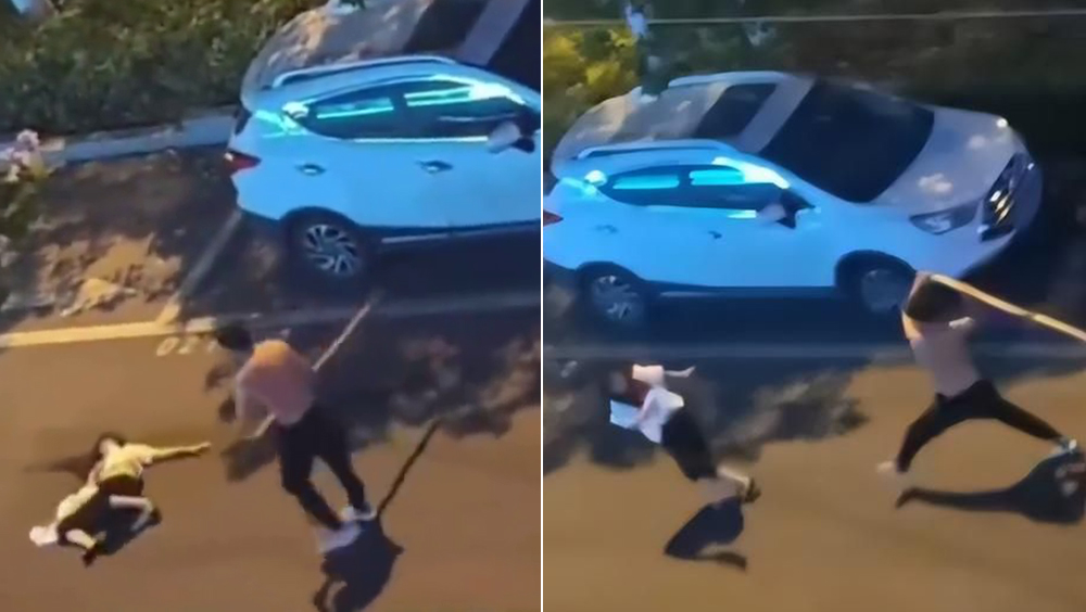 安徽男子當街持木棍毆打女子, 打人男子被警方行政拘留7日並處罰款500元人民幣。