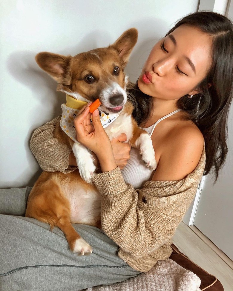 Tina與Simu同樣是愛狗之人。