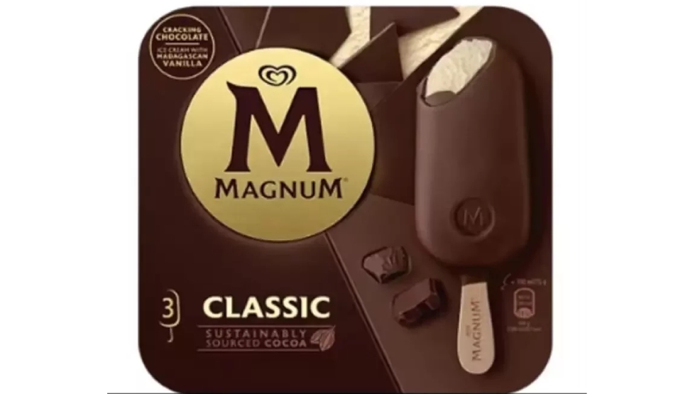 恐含「金屬碎片」 Magnum雪糕批英國急回收,本港食安中心正聯絡進口商跟進。網圖