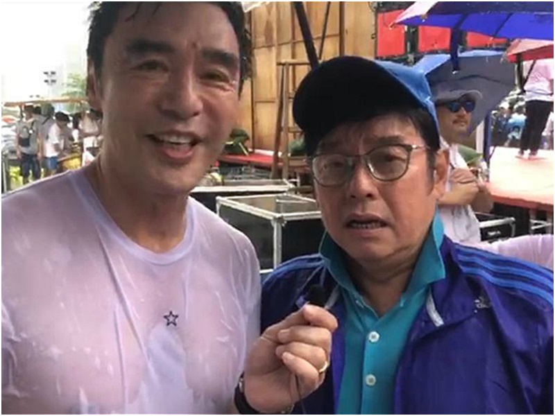 譚詠麟於上月30日夥同鍾鎮濤出席撐警集會。資料圖片